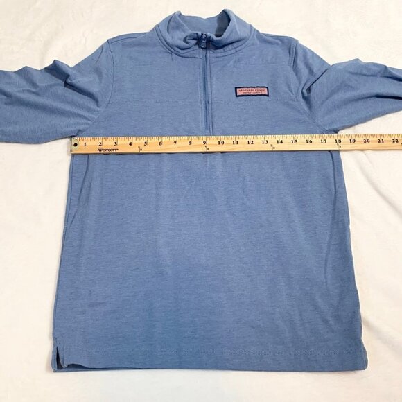 Vineyard Vines Edgartown blue long sleeve collared quarter zip pullover top - Picture 8 of 9